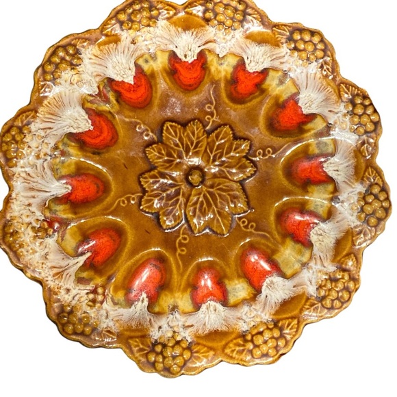 Vintage Ceramic MCM Decorative Plate with Floral Design - Picture 1 of 5